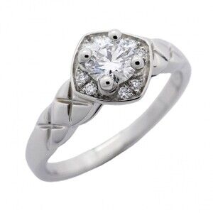 Chanel Coco Crush Ring, Pt950 Platinum, Diamond, Size 49, Women's